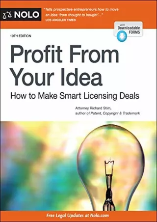Full PDF Profit From Your Idea: How to Make Smart Licensing Deals