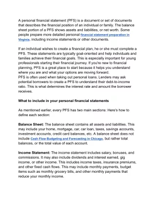 How to Create a Personal Financial Statement?