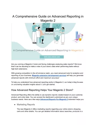 A Comprehensive Guide on Advanced Reporting in Magento 2