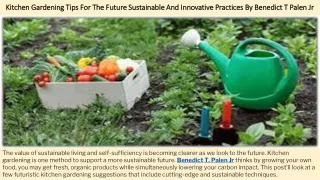 Kitchen Gardening Tips For The Future Sustainable And Innovative Practices By Benedict T Palen Jr