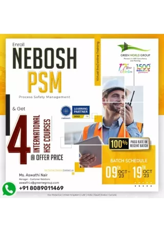 Nebosh Process Safety Management  E - Learning with 4 Intl Courses - GWG