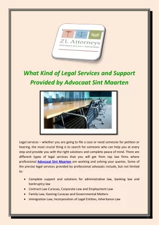 What Kind of Legal Services and Support Provided by Advocaat Sint Maarten