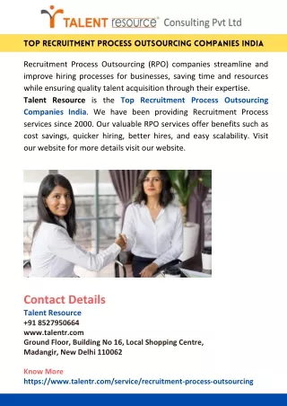 Top Recruitment Process Outsourcing Companies India