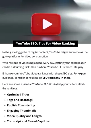 YouTube SEO: Tips For Video Ranking