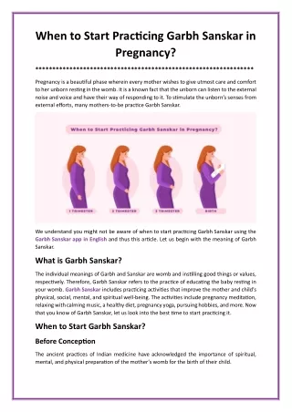 When to Start Practicing Garbh Sanskar in Pregnancy?