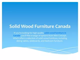Solid Wood Furniture Canada