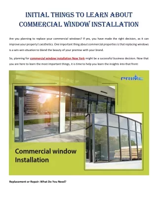 Initial Things to Learn About Commercial Window Installation