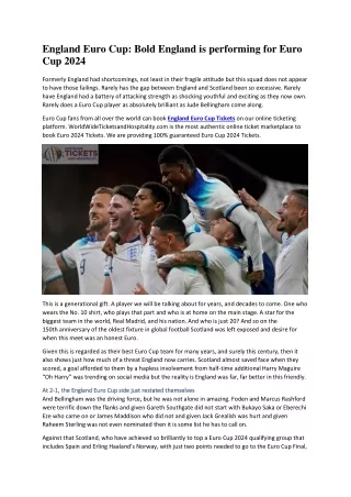 England Euro Cup Bold England is performing for Euro Cup 2024