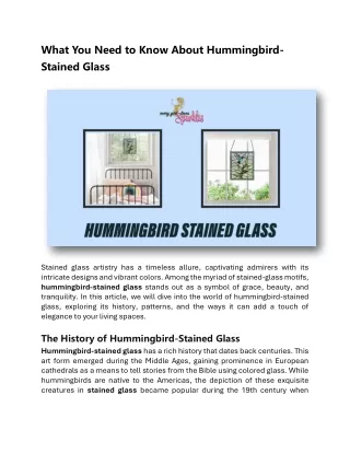 What You Need to Know About Hummingbird-Stained Glass