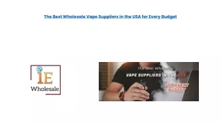 The Best Wholesale Vape Suppliers in the USA for Every Budget