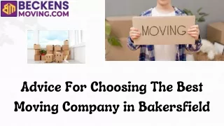 Advice For Choosing The Best Moving Company in Bakersfield