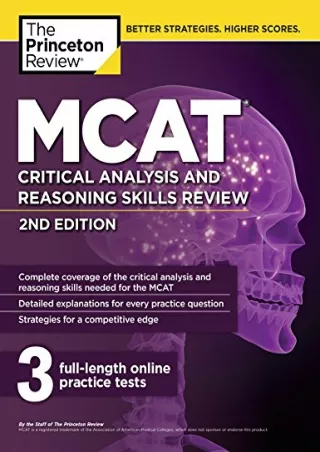 [PDF READ ONLINE] MCAT Critical Analysis and Reasoning Skills Review, 2nd Edition (Graduate