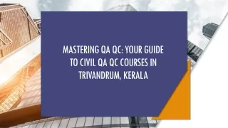 Mastering QA QC: Your Guide to Civil QA QC Courses in Trivandrum, Kerala