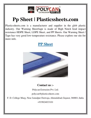 Pp Sheet