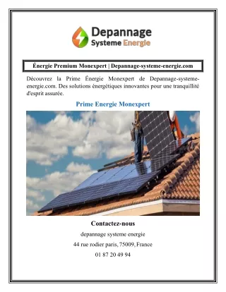 Énergie Premium Monexpert  Depannage-systeme-energie.com