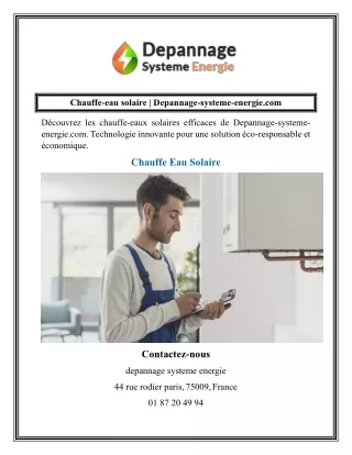 Chauffe-eau solaire  Depannage-systeme-energie.com