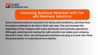 Unlocking Business Potential with Tax and Business Solutions