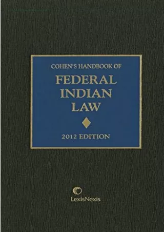 READ [PDF] Cohen's Handbook of Federal Indian Law [LATEST EDITION] bestsell