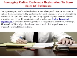 Leveraging Online Trademark Registration To Boost Sales Of Businesses