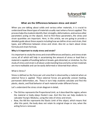 What are the Differences between stress and strain?