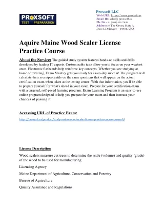 Aquire Maine Wood Scaler License Practice Course