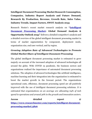 Intelligent Document Processing Market Future Demand 2035