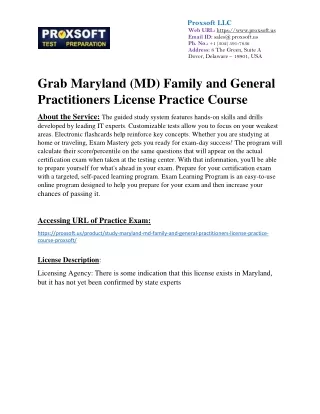 Grab Maryland (MD) Family and General Practitioners License Practice Course
