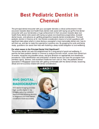 Best Pediatric Dentist in Chennai