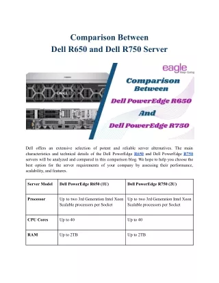 Comparison Between Dell R650 and Dell R750