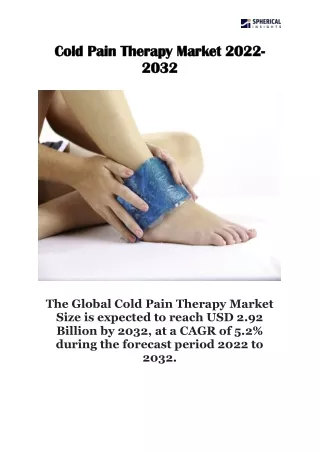 Cold Pain Therapy Market 2022