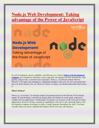 Node.js Web Development-Taking advantage of the Power of JavaScript