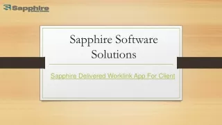 Sapphire Delivered Worklink App For Client