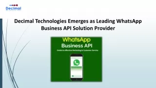 WhatsApp Business API Solution Provider - Decimal Technology