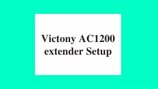 Victony AC1200 extender Setup