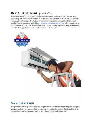 Best AC Dust Cleaning Services