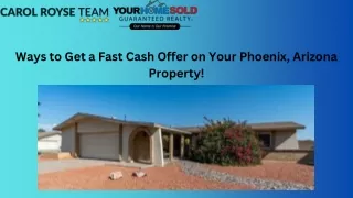 Get Quick Cash for Your Phoenix Arizona Property