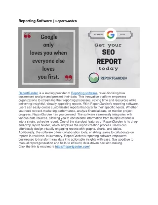 Reporting Software | ReportGarden