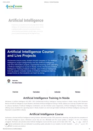 Learn Artificial Intelligence from 4Achievers