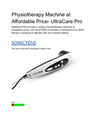 Physiotherapy Machine at Affordable Price- UltraCare Pro