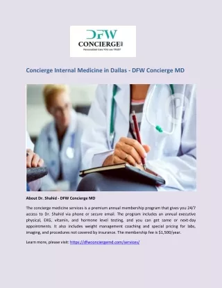 Concierge Internal Medicine in Dallas - DFW Concierge MD