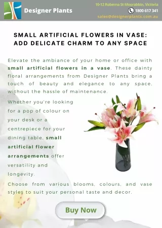 Small Artificial Flowers in Vase Add Delicate Charm to Any Space