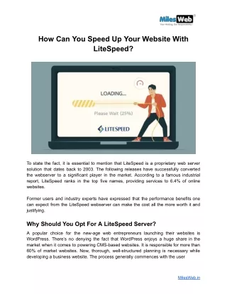 How Can You Speed Up Your Website With LiteSpeed