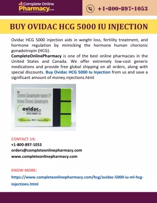 Buy Ovidac HCG 5000 IU Injection