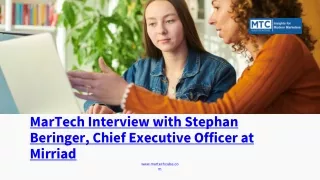 MarTech Interview with Stephan Beringer, Chief Executive Officer at Mirriad