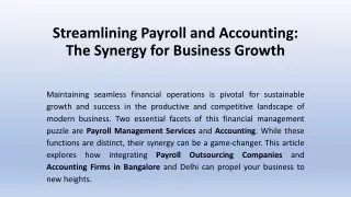 Streamlining Payroll and Accounting The Synergy for Business Growth
