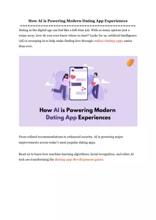 How AI is Powering Modern Dating App Experiences