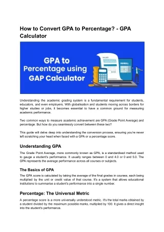 How to Convert GPA to Percentage