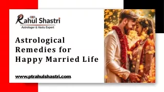 Astrological Remedies for Happy Married Life