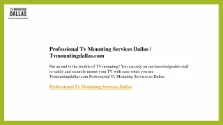 Professional Tv Mounting Services Dallas  Tvmountingdallas.com