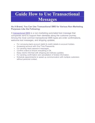 Guide How to Use Transactional Messages